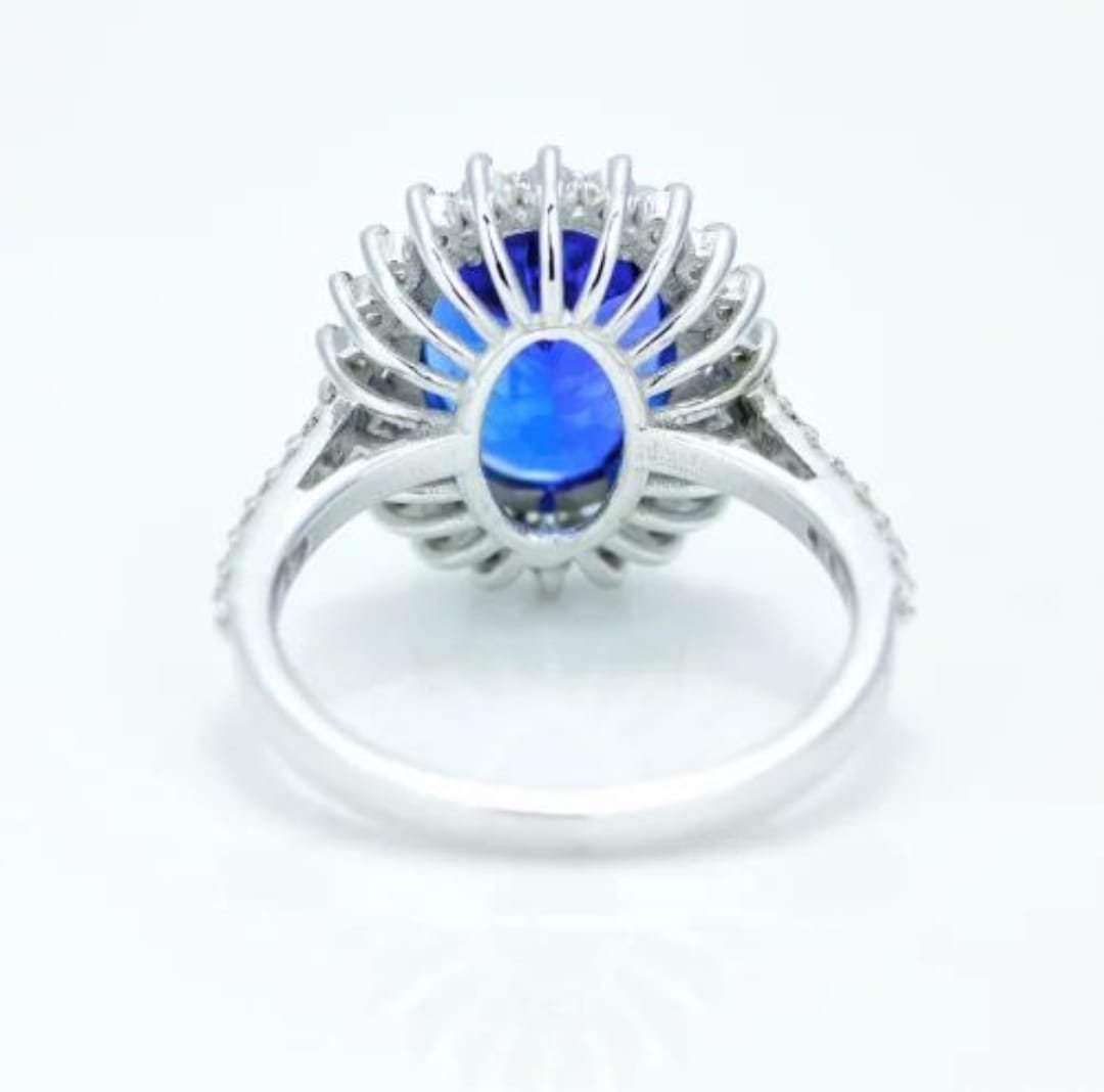 14k White Gold 3.70 Carat Tanzanite Ring