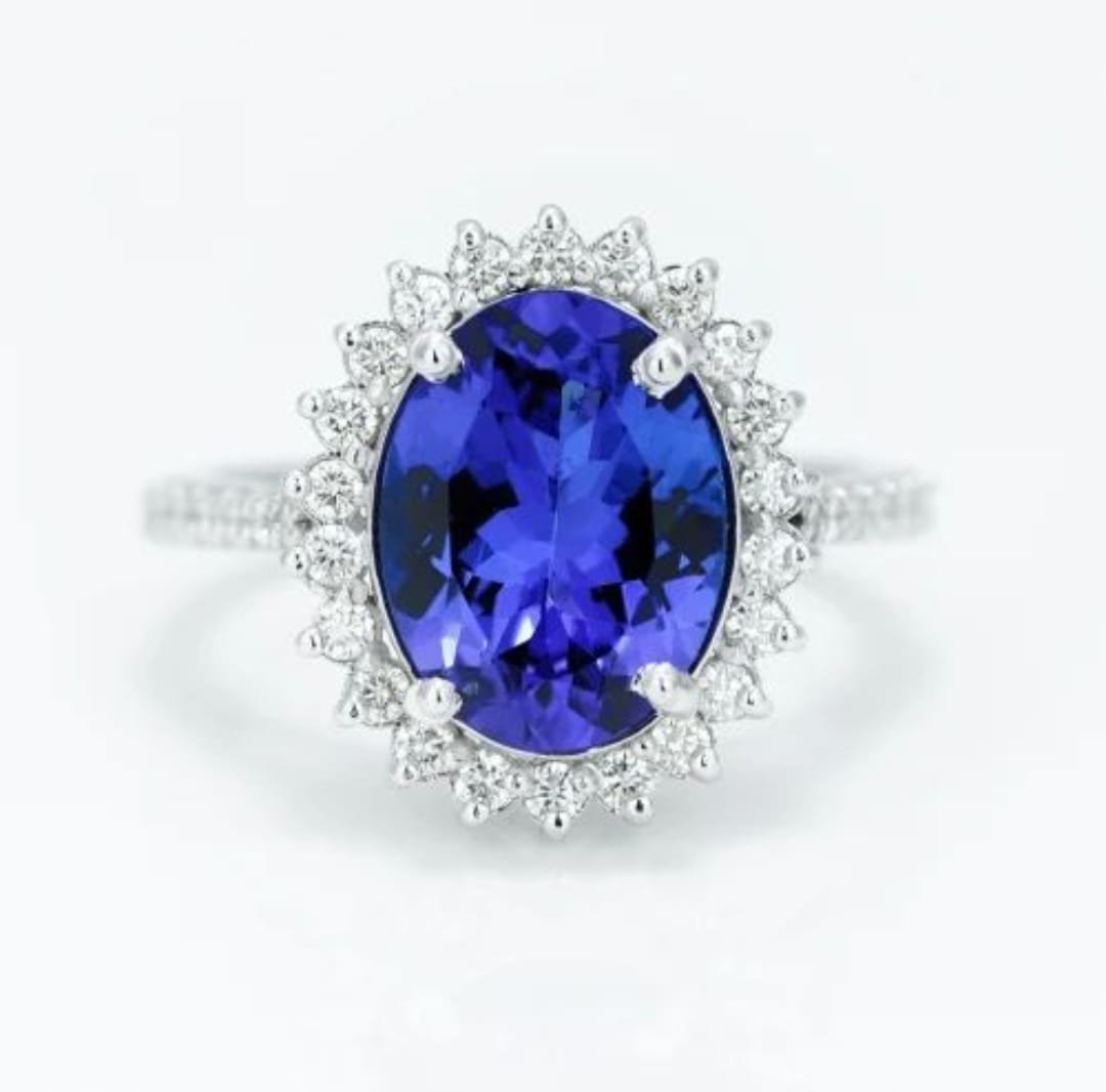 14k White Gold 3.70 Carat Tanzanite Ring