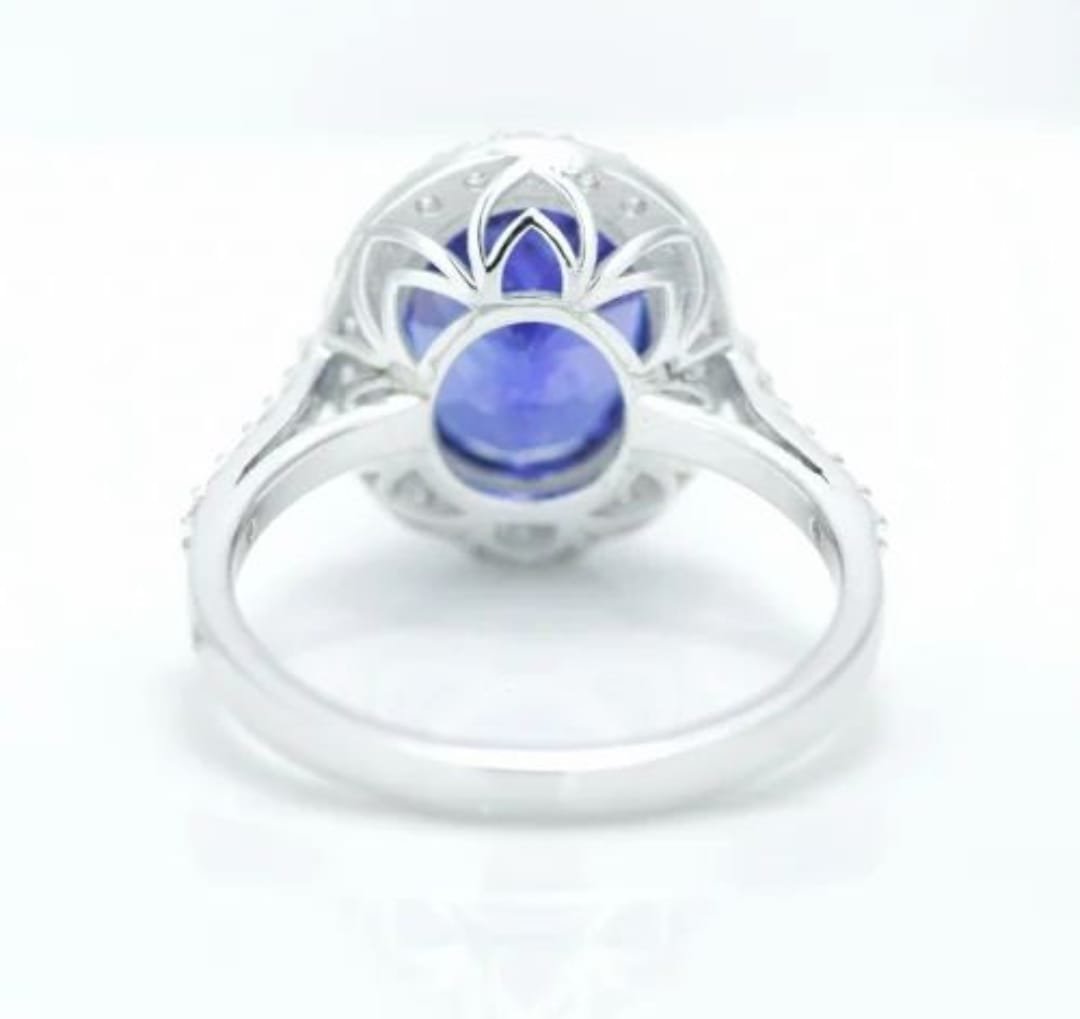 14k White Gold 3.15 Carat Tanzanite Ring