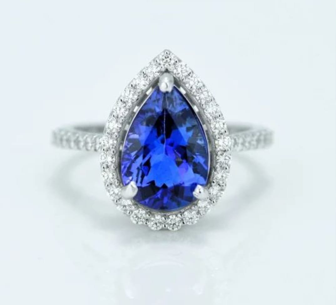 14k White Gold 3.14 Carat Tanzanite Ring