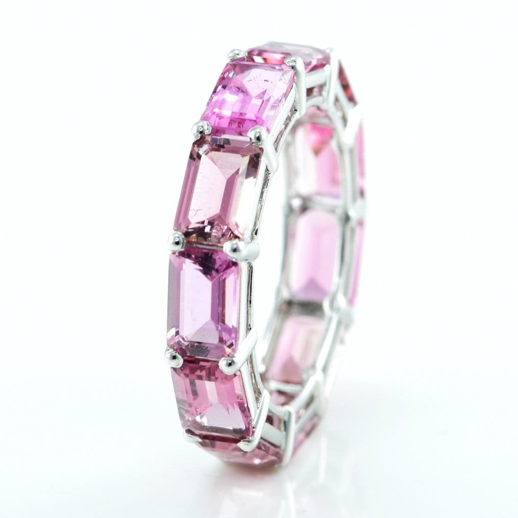 Pink Rubellites Tourmaline eternity ring.