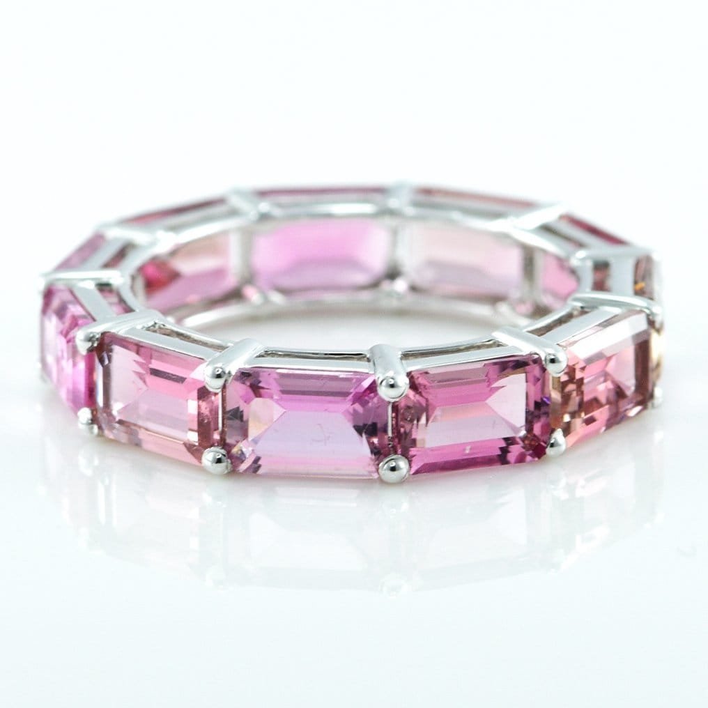 Pink Rubellites Tourmaline eternity ring.
