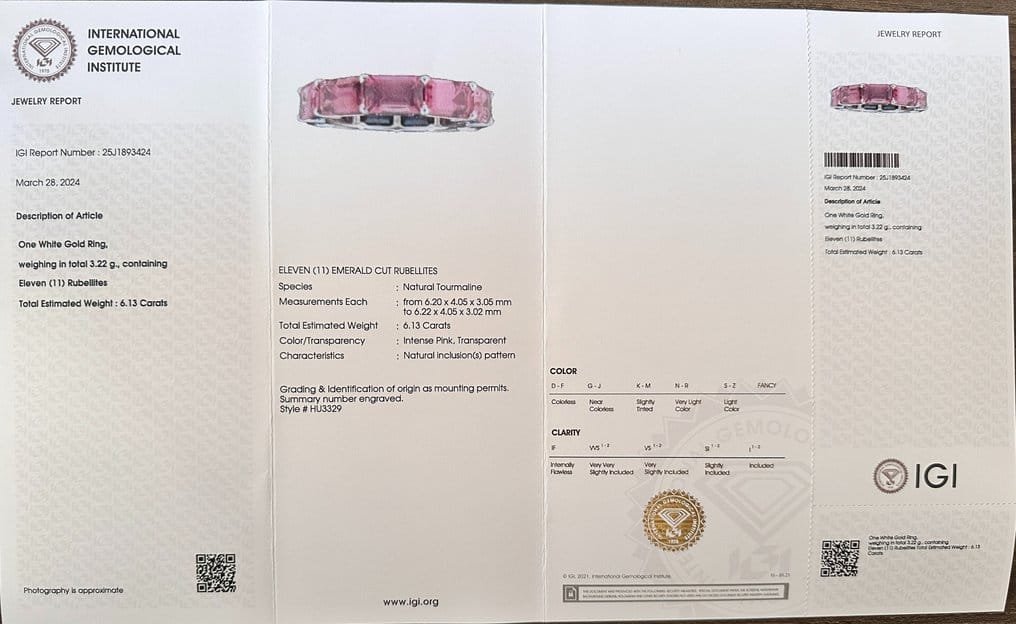 Pink Rubellites Tourmaline eternity ring.