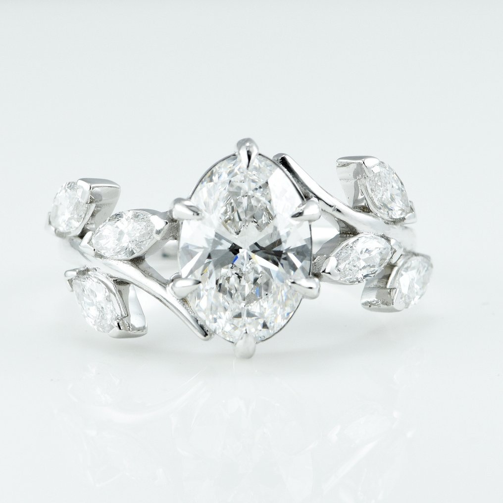 Ring - 14 kt. White gold - 2.76ct. tw. Diamond (Lab-grown) - D,VS1