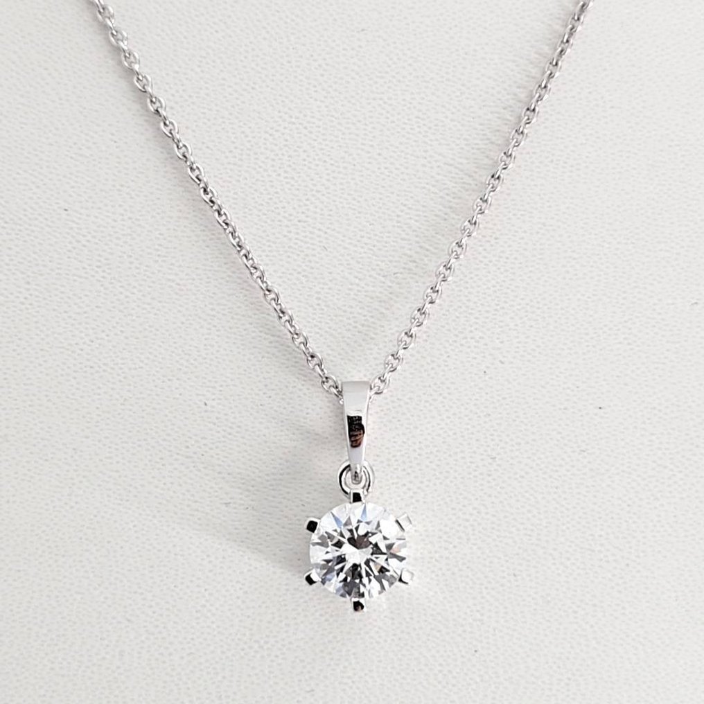 Elegant 14K White Gold Necklace with 2.00ct Lab-Grown Diamond Pendant