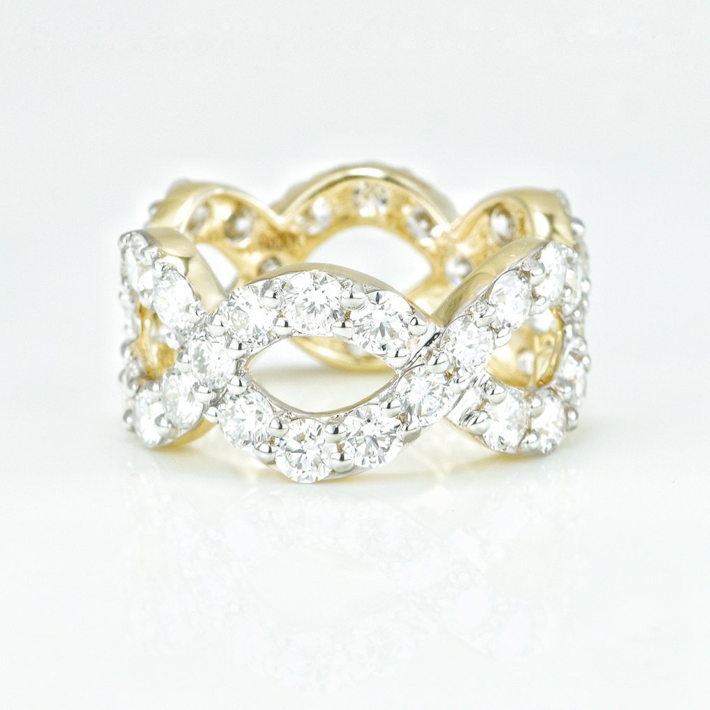 Ring - 14 kt. Yellow gold - 4.73ct. tw. Diamond (Lab-grown) - Wedding Band