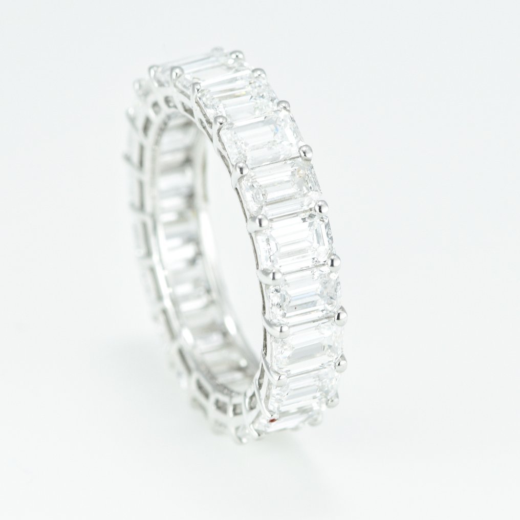 Ring - 14 kt. White gold - 5.56ct. tw. Diamond (Lab-grown) - Wedding Band