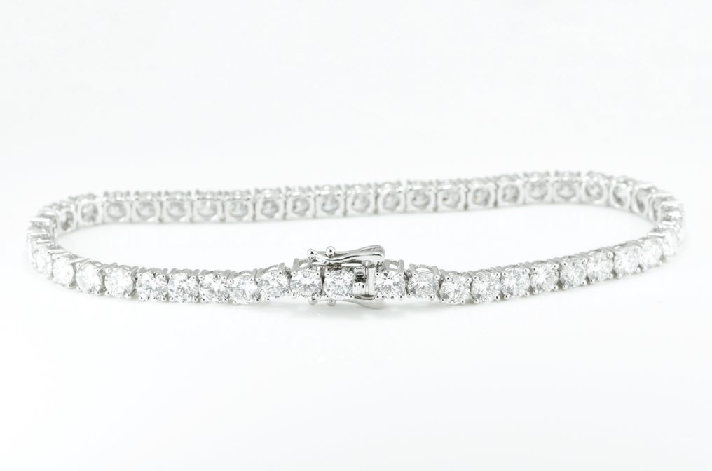 Elegant Platinum Bracelet with 12.03ct Lab-Grown Diamonds – E VVS Quality