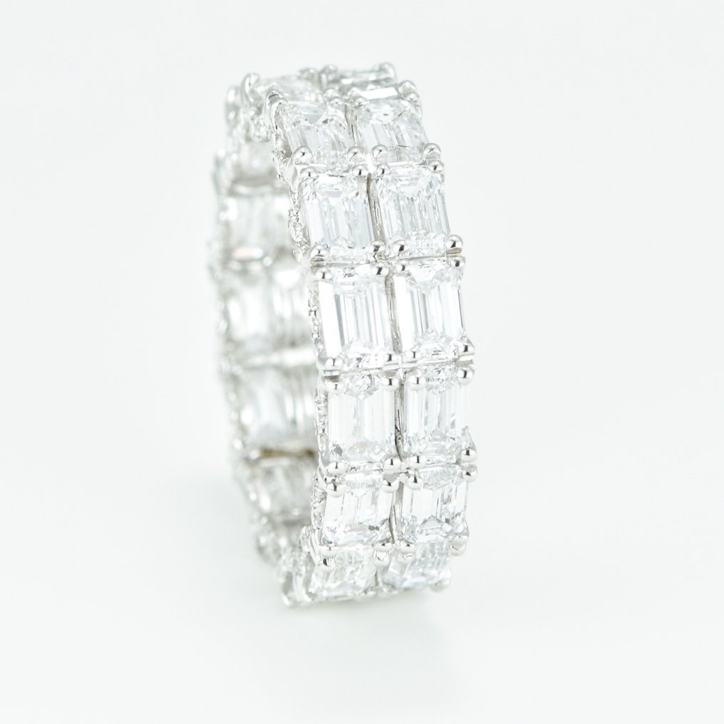 Ring - 14 kt. White gold - 6.61ct. tw. Diamond (Lab-grown) - Beautiful Wedding Band
