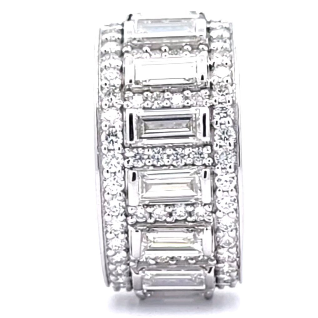 Ring - 14 kt. White gold - 4.60ct. tw. Diamond (Lab-grown) - Diamond - Wedding Band