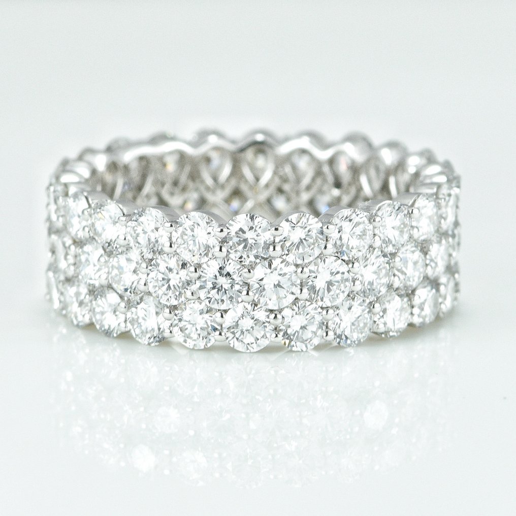 Ring - 14 kt. White gold - 5.01ct. tw. Diamond (Lab-grown) - E-F , VVS-VS