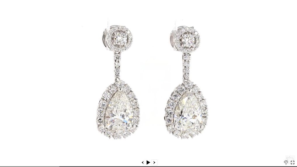 Earrings - 14 kt. White gold - 4.26ct. tw. Diamond (Lab-grown) - Diamond