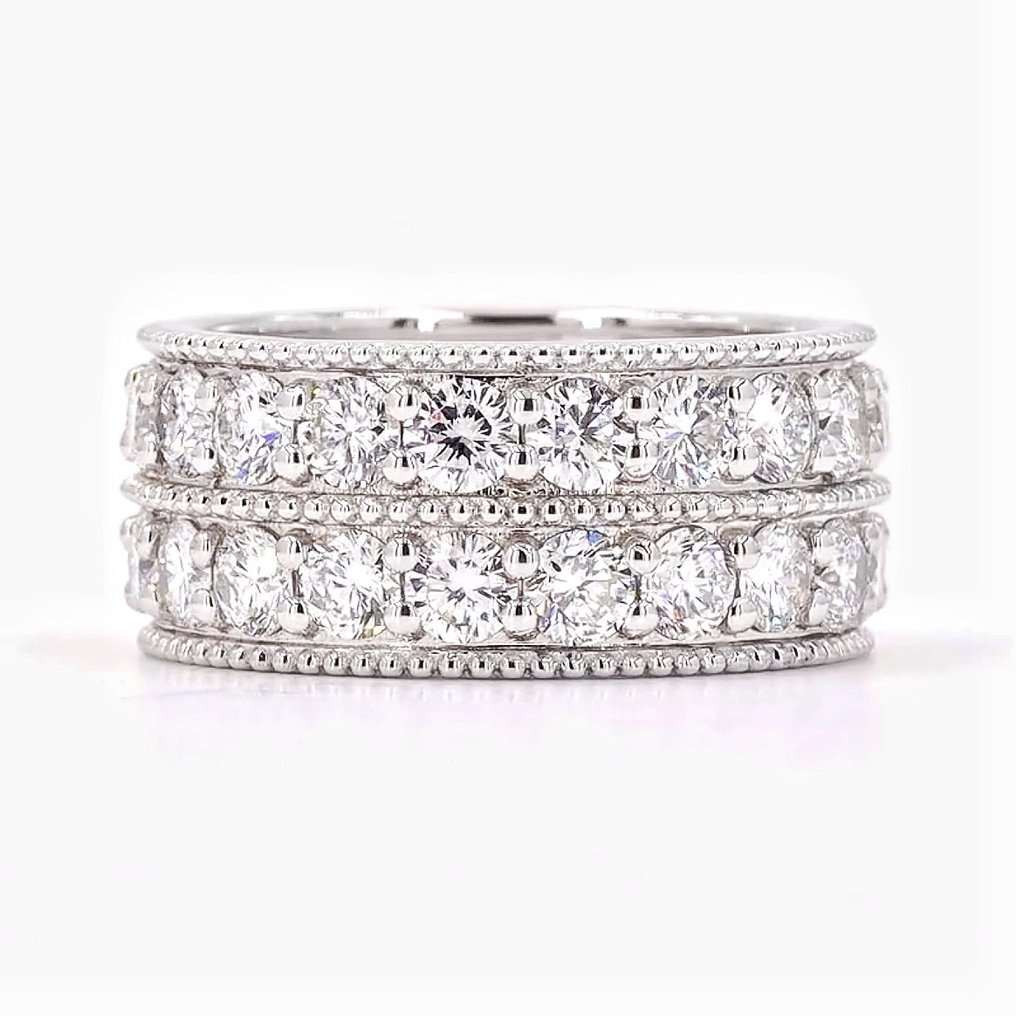 Ring - 14 kt. White gold - 4.31ct. tw. Diamond (Lab-grown) - Wedding Band