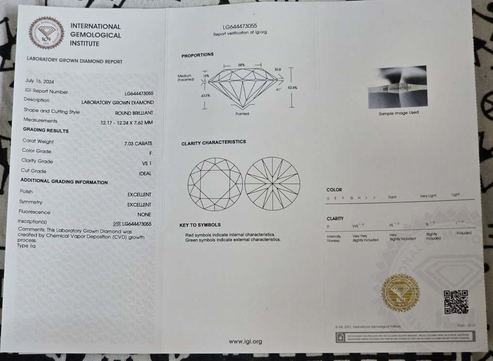 Ring Platinum - 7.03ct. tw. Diamond (Lab-grown) - Perfect Gift For Her