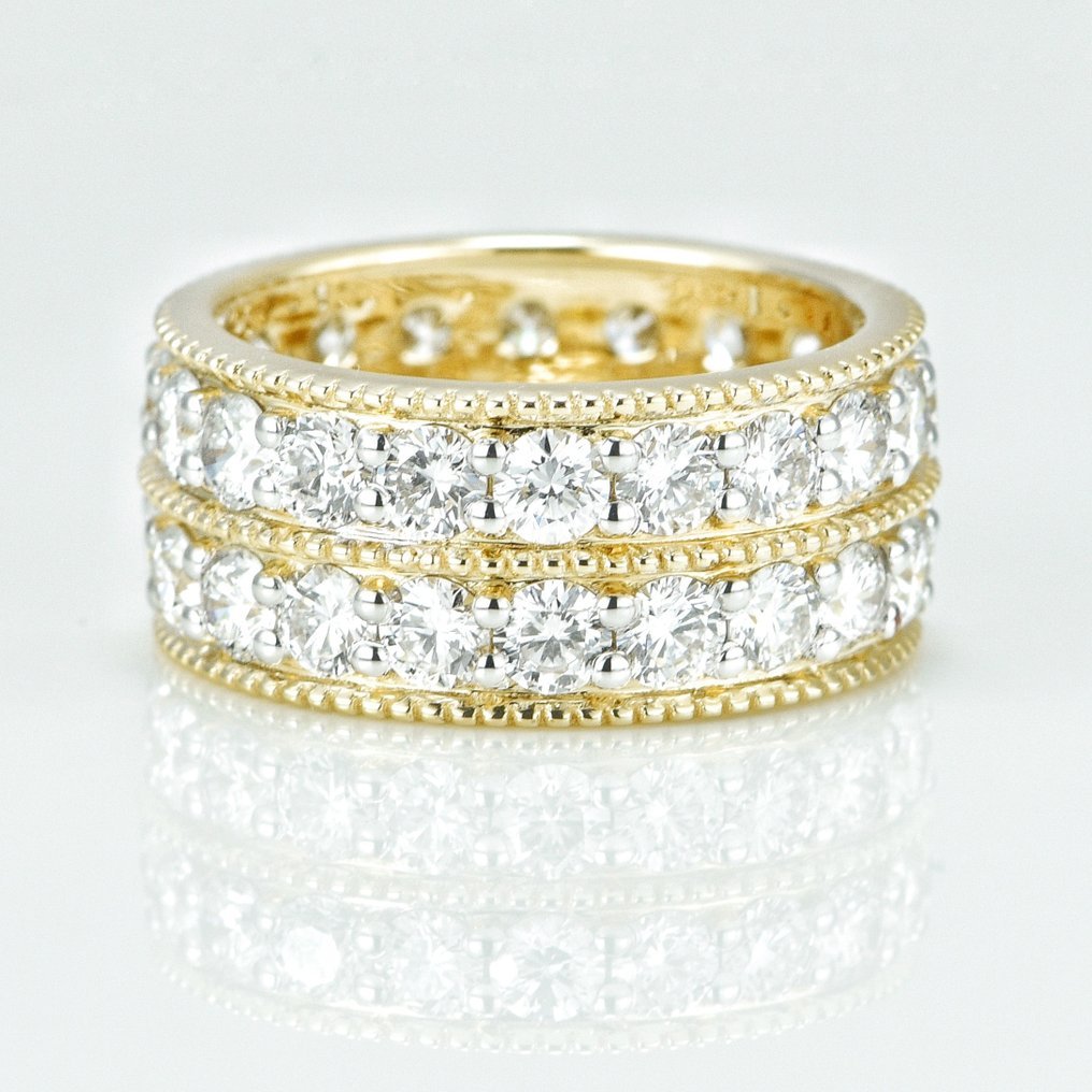 Ring - 14 kt. Yellow gold - 4.35ct. tw. Diamond (Lab-grown) - Wedding Band