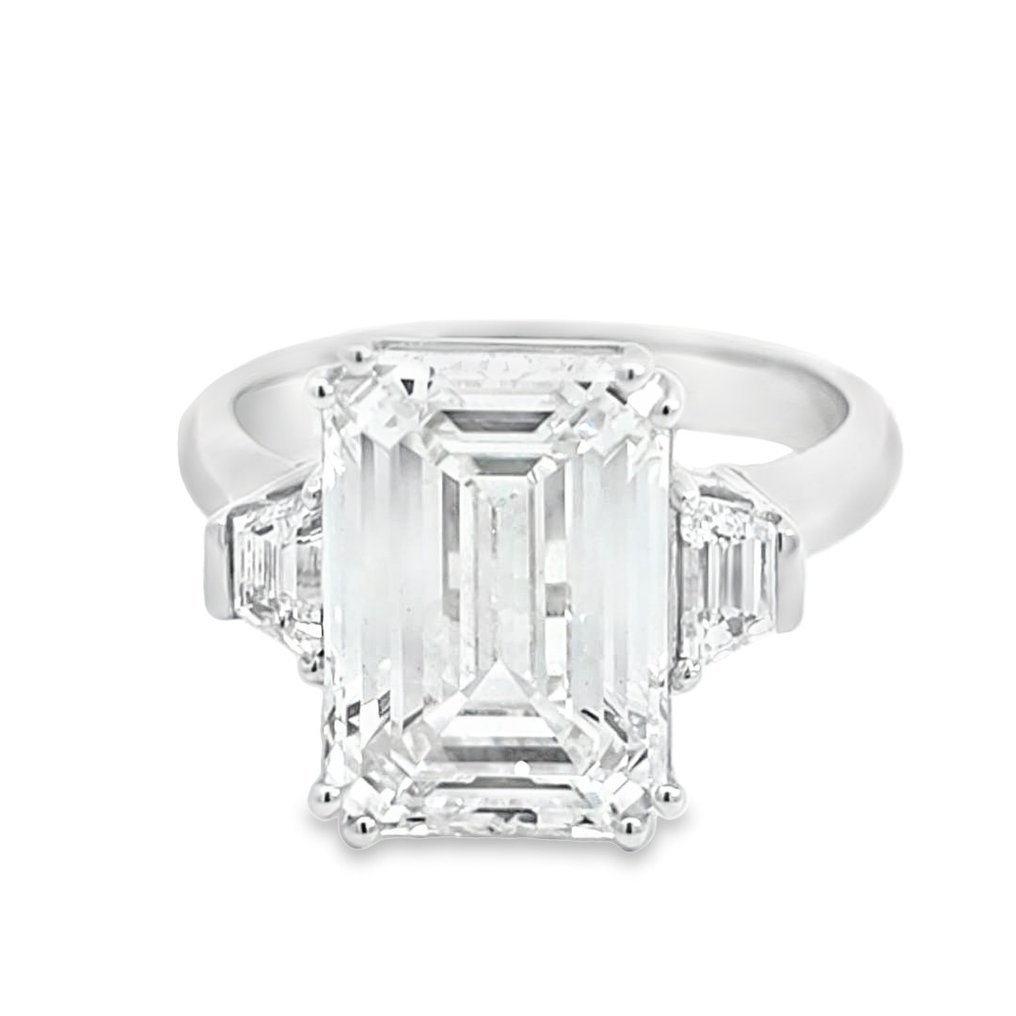 Ring - 14 kt. White gold - 5.38ct. tw. Diamond (Lab-grown) - Diamond