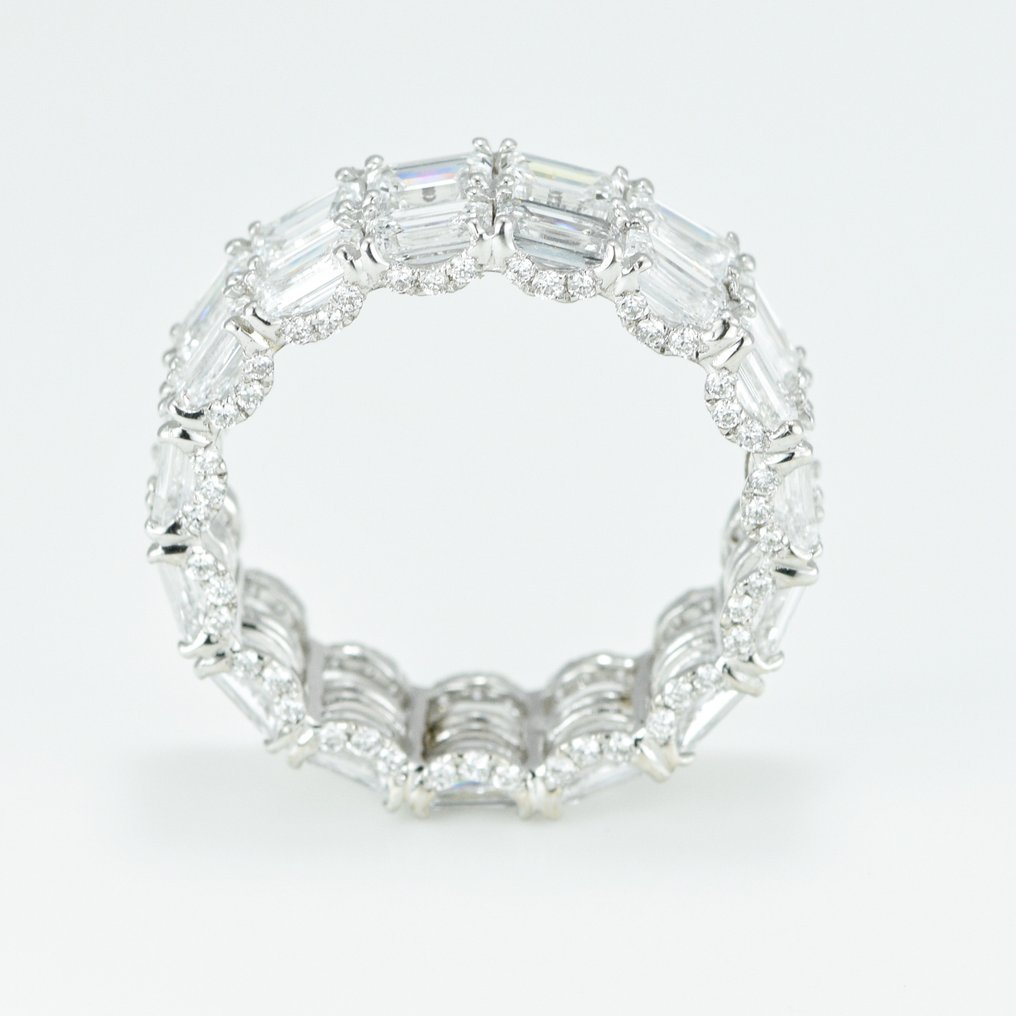 Ring - 14 kt. White gold - 6.61ct. tw. Diamond (Lab-grown) - Beautiful Wedding Band