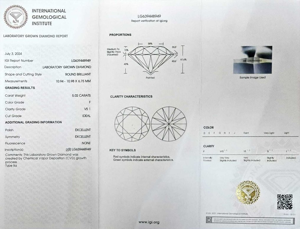Ring Platinum - 5.02ct. tw. Diamond (Lab-grown) - Diamond