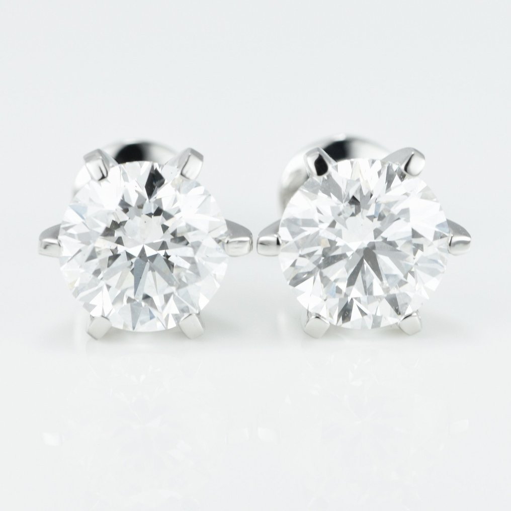 Earrings Platinum - 4.00ct. tw. Diamond (Lab-grown) - E, VS1