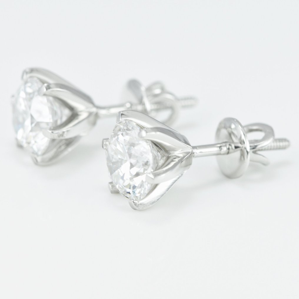 Earrings Platinum - 4.00ct. tw. Diamond (Lab-grown) - E, VS1