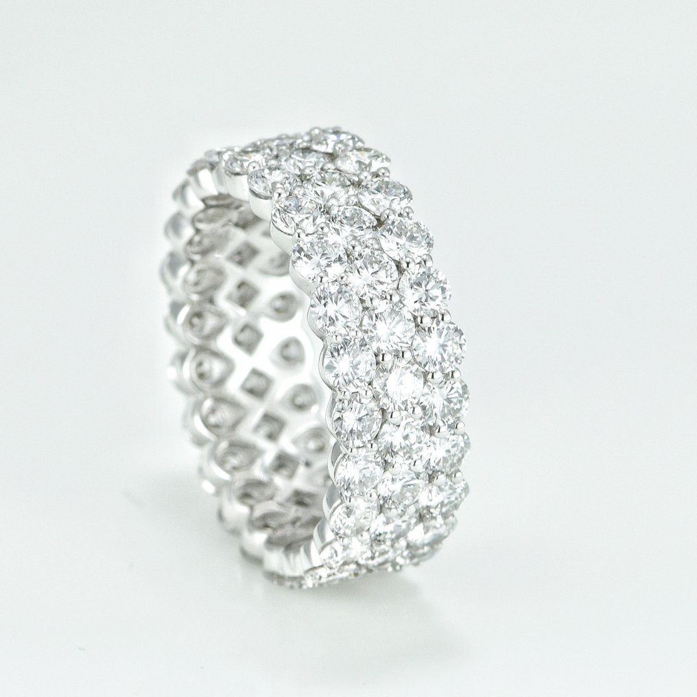 Ring - 14 kt. White gold - 5.01ct. tw. Diamond (Lab-grown) - E-F , VVS-VS