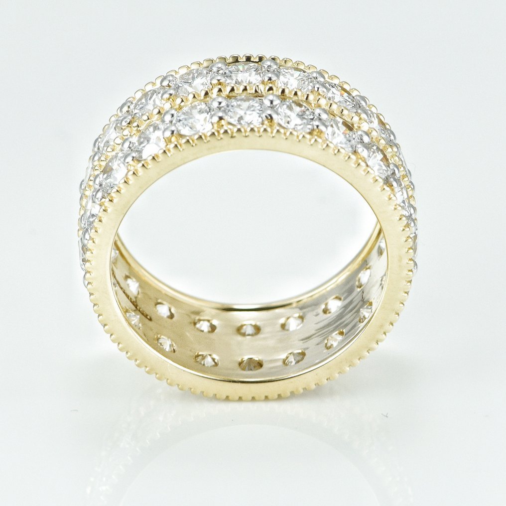 Ring - 14 kt. Yellow gold - 4.35ct. tw. Diamond (Lab-grown) - Wedding Band
