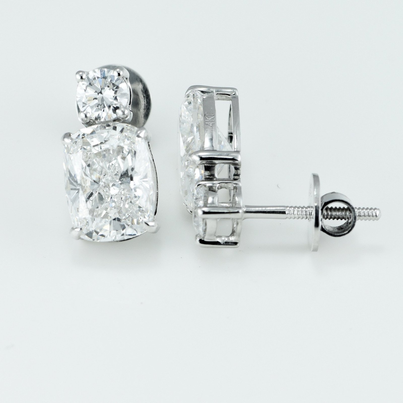 Earrings - 14 kt. White gold - 4.56 tw. Diamond (Lab-grown) - Diamond