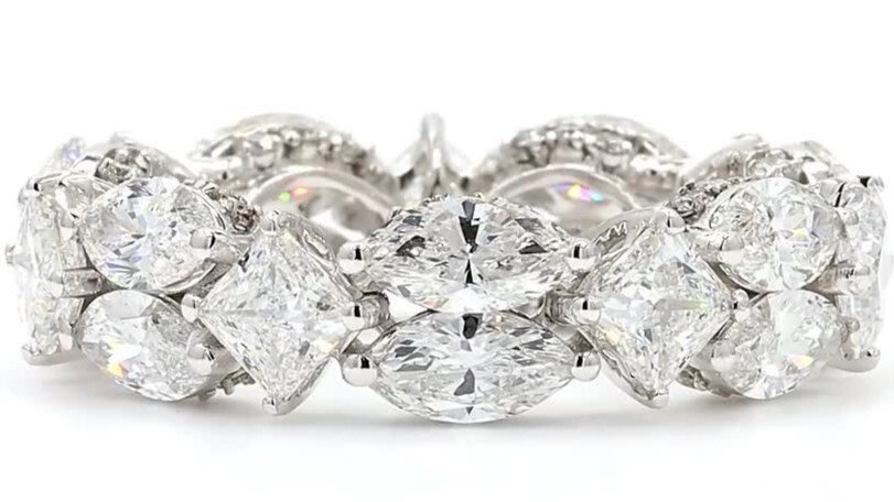 Ring - 14 kt. White gold - 6.01ct. tw. Diamond (Lab-grown) - Diamond - Wedding Band
