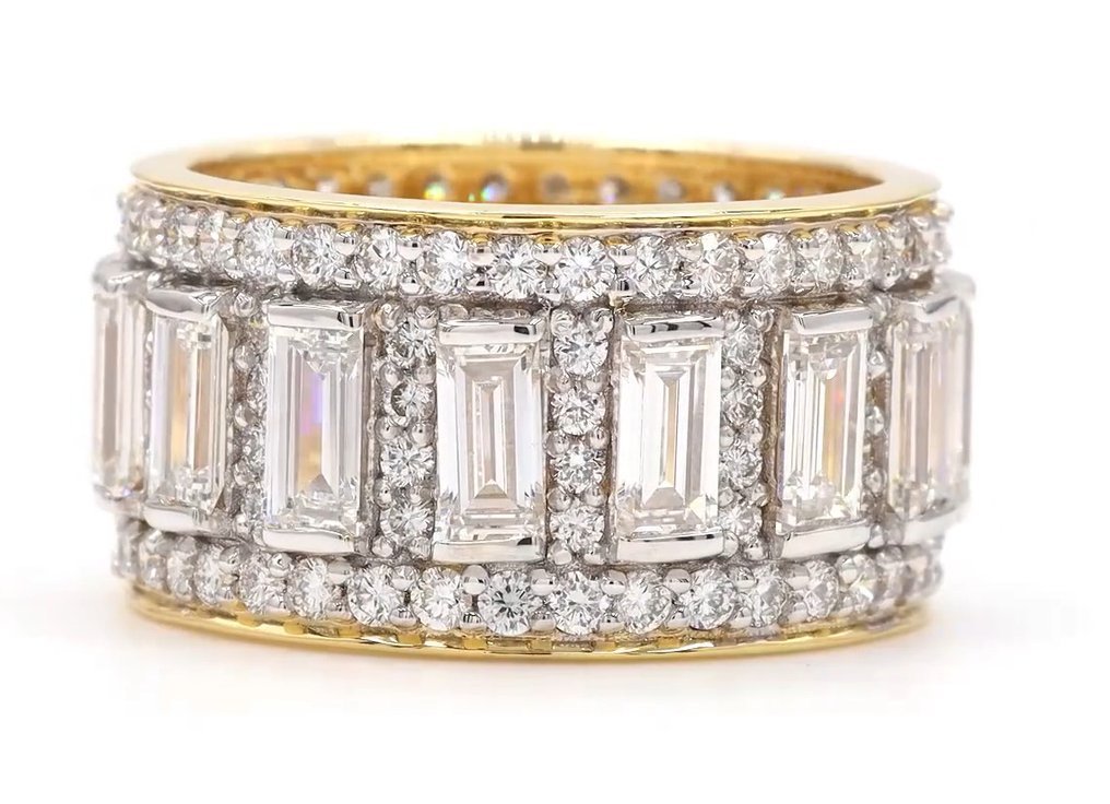 Ring - 14 kt. Yellow gold - 4.72ct. tw. Diamond (Lab-grown) - Diamond - Wedding Band