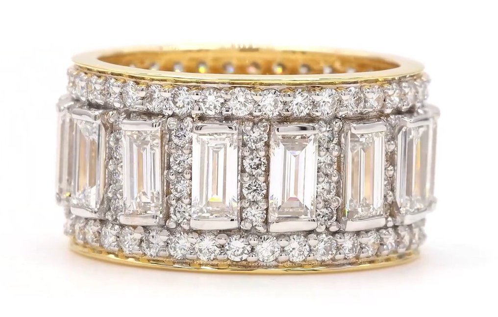 Ring - 14 kt. Yellow gold - 4.72ct. tw. Diamond (Lab-grown) - Diamond - Wedding Band