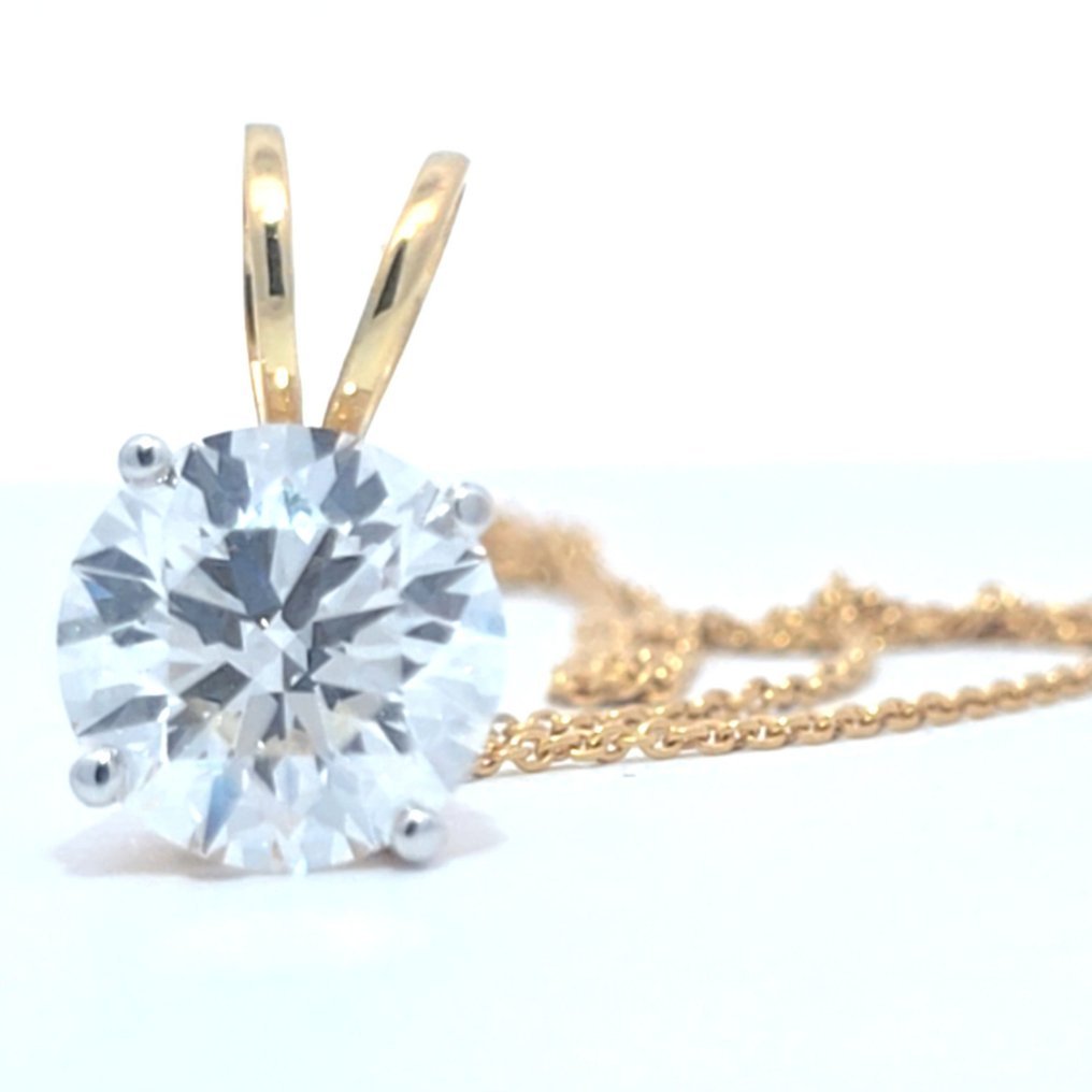 Necklace - 14 kt. Yellow gold - 4.50ct. tw. Diamond (Lab-grown) - E,VS1