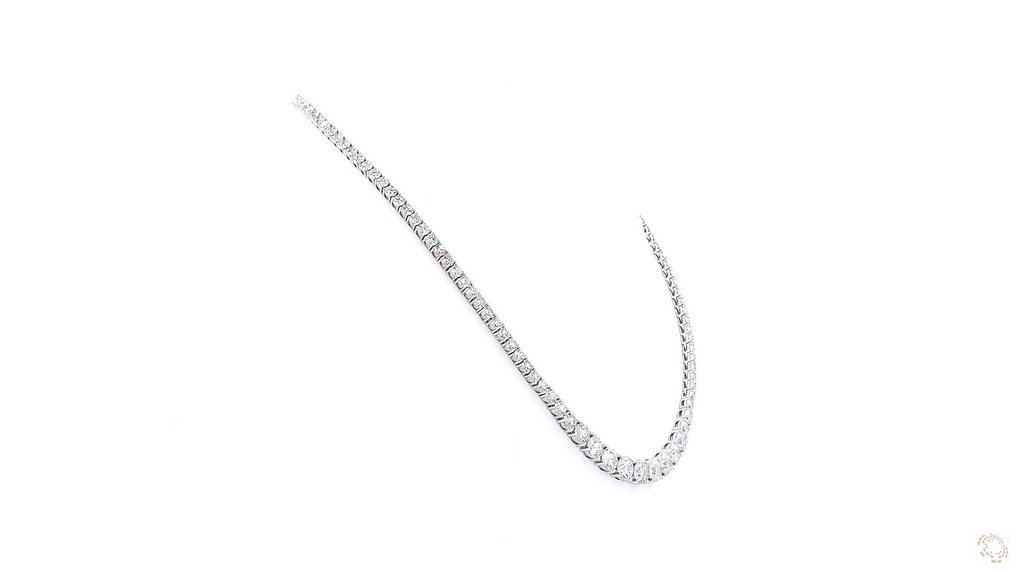 Necklace with pendant Platinum - 22.00ct. tw. Diamond (Lab-grown) - Diamond - Graduated Necklace