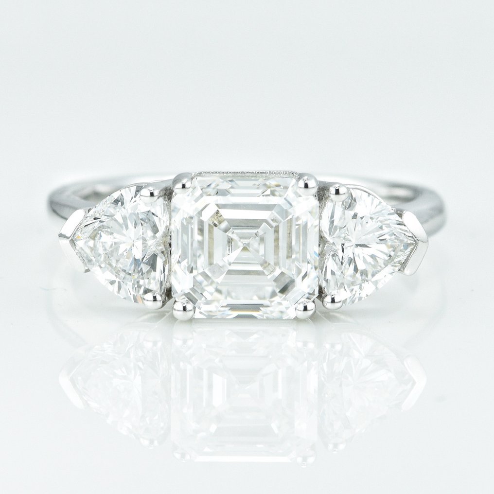 Ring - 14 kt. White gold - 3.06ct. tw. Diamond (Lab-grown) - Diamond