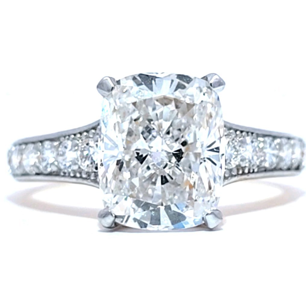 Ring - 14 kt. Yellow gold - 3.40ct. tw. Diamond (Lab-grown) - Diamond - D ( colorless )