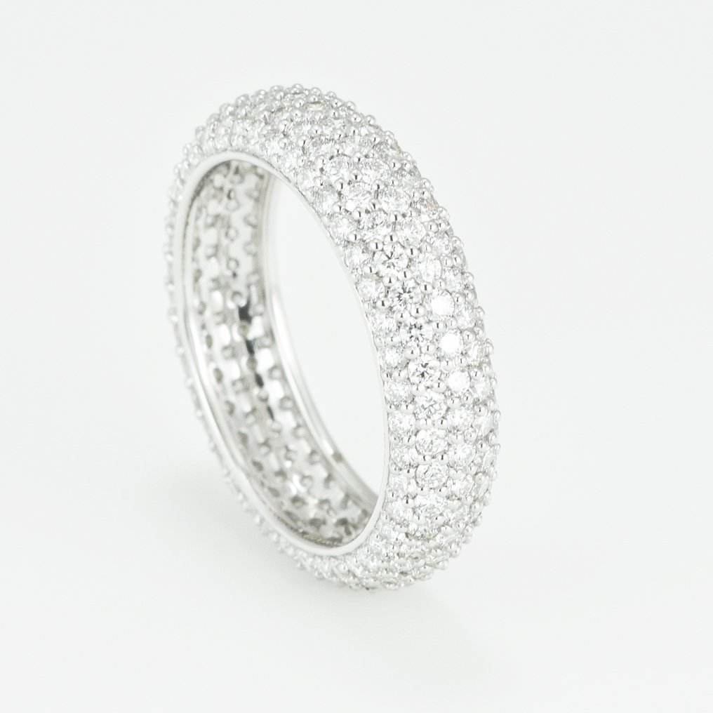 Ring Platinum - 2.55ct. tw. Diamond (Natural) - VVS-Pavé Set-Wedding Ring