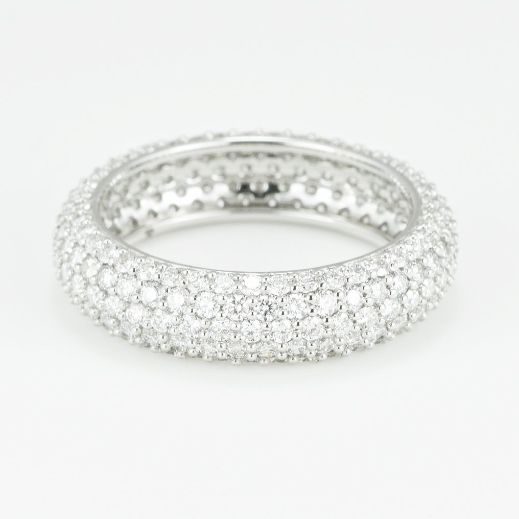 Ring Platinum - 2.55ct. tw. Diamond (Natural) - VVS-Pavé Set-Wedding Ring