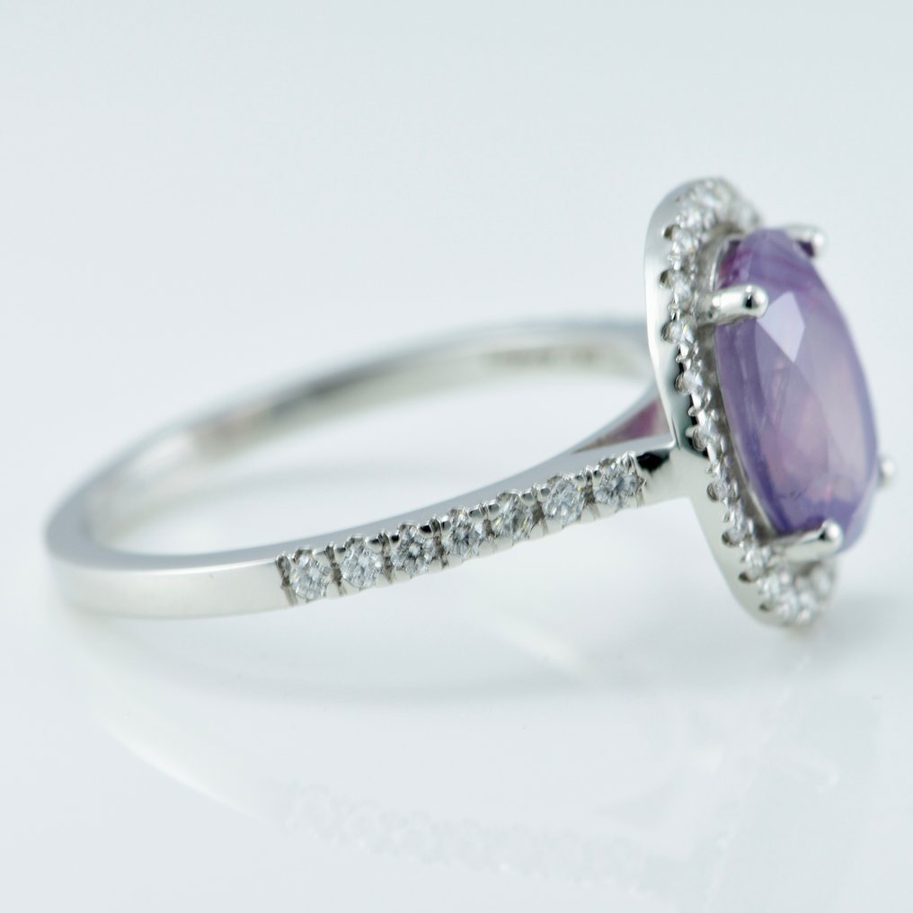 Ring Platinum - 2.95ct. tw. Sapphire - Diamond - Kashmir origin Sapphire
