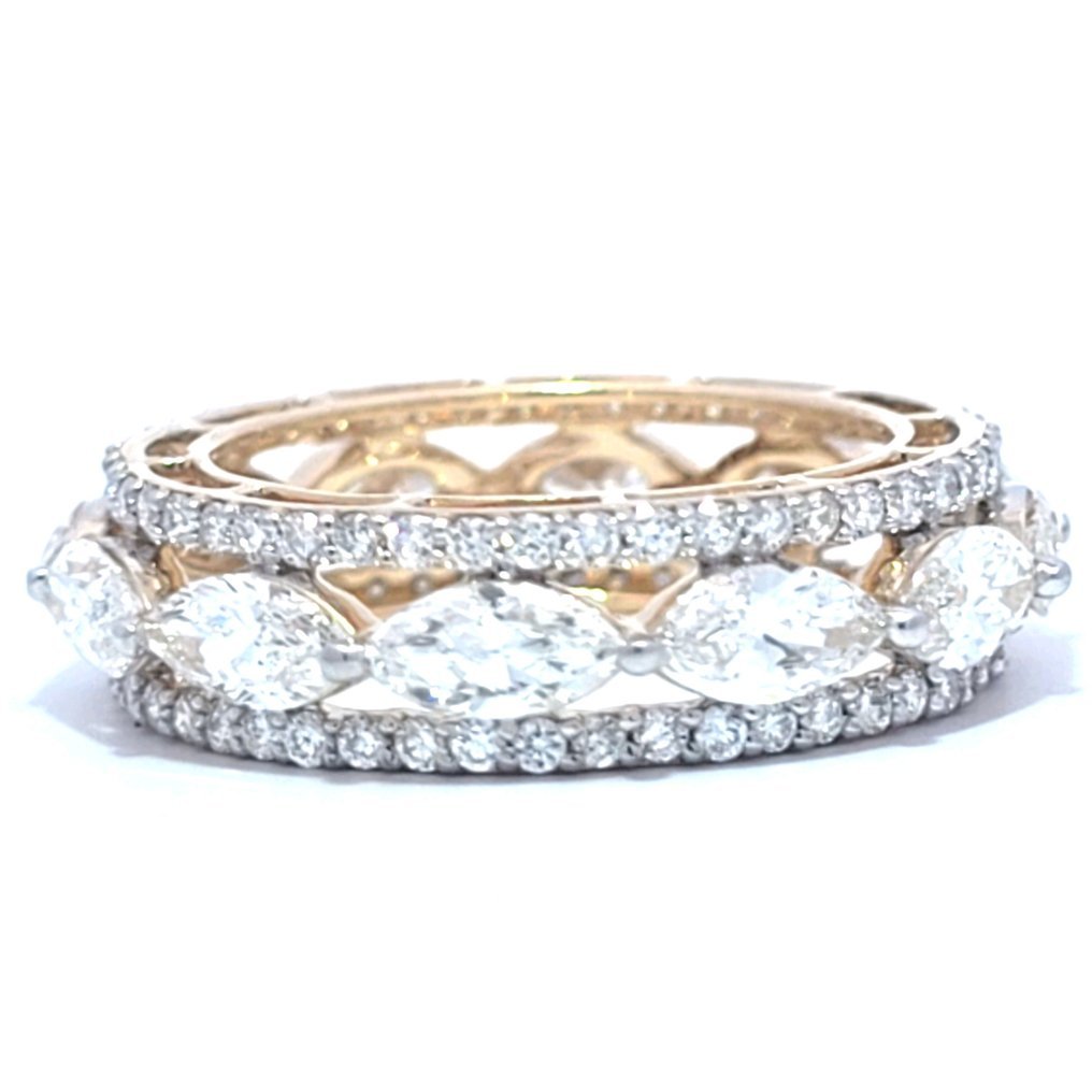 Ring - 14 kt. Yellow gold - 4.02ct. tw. Diamond (Lab-grown) - Wedding Band