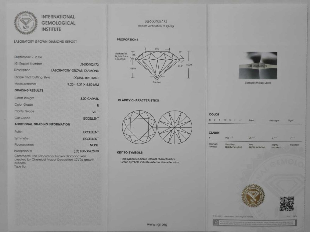 Ring - 14 kt. Yellow gold - 3.40ct. tw. Diamond (Lab-grown) - Diamond - E VS1