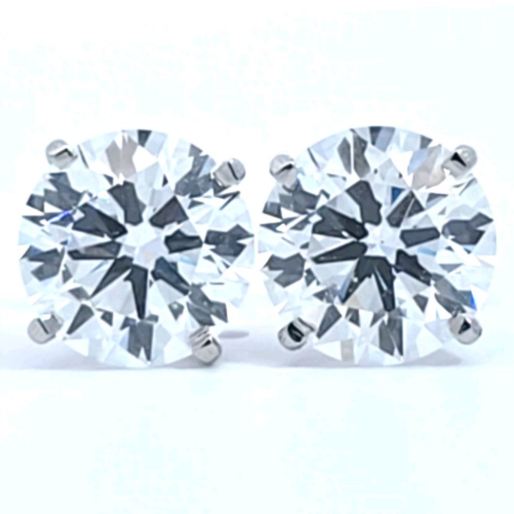 Earrings Platinum - 6.05ct. tw. Diamond (Lab-grown) - E, VS1