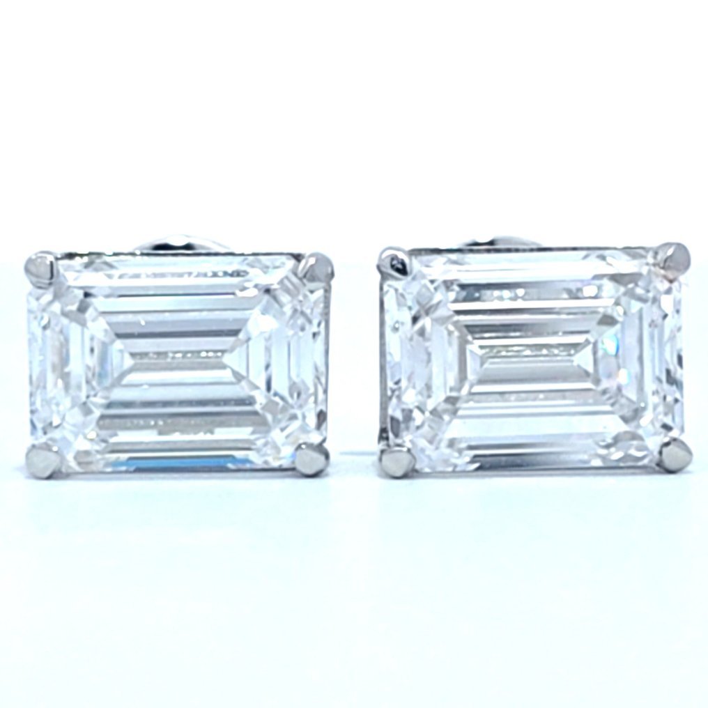 Earrings Platinum - 4.02ct. tw. Diamond (Lab-grown) - D ,VS1