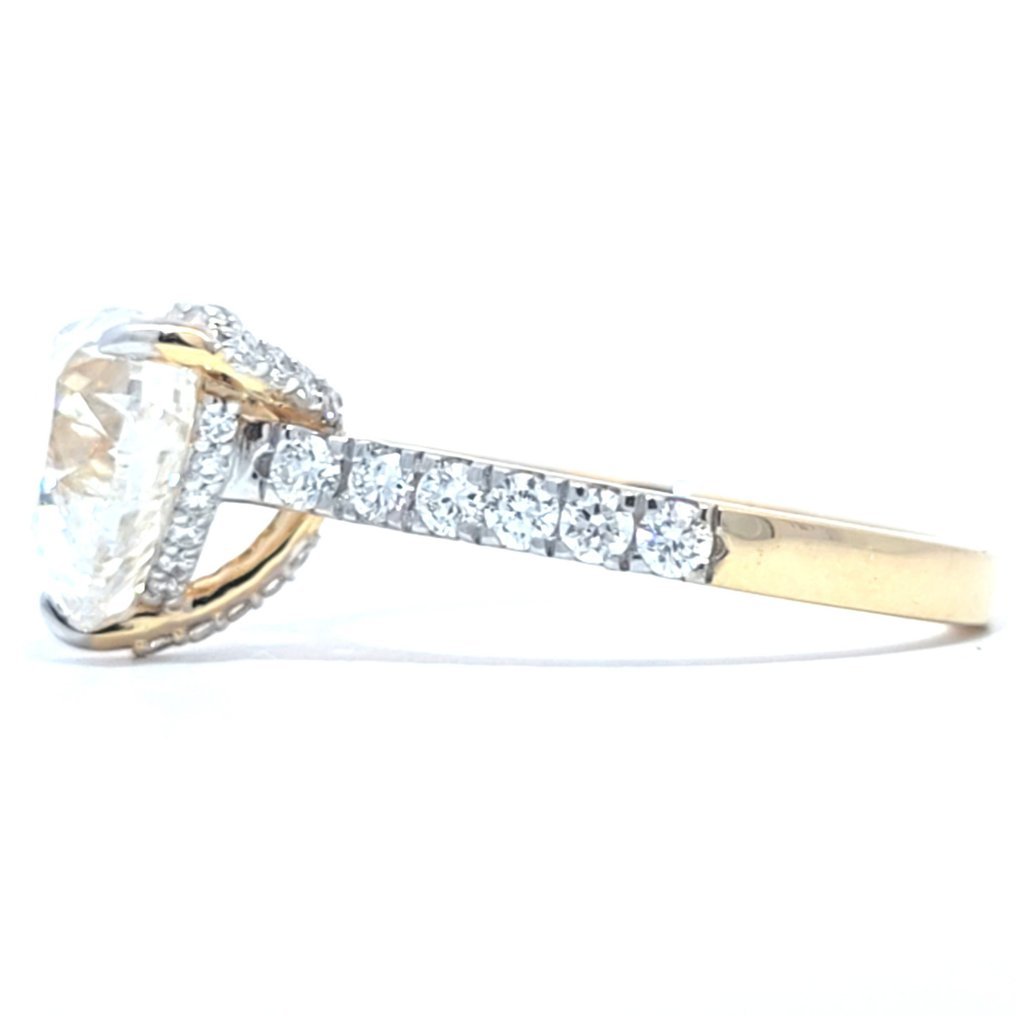 Ring - 14 kt. Yellow gold - 3.48ct. tw. Diamond (Lab-grown) - Diamond - Exceptional Ring, E VS1