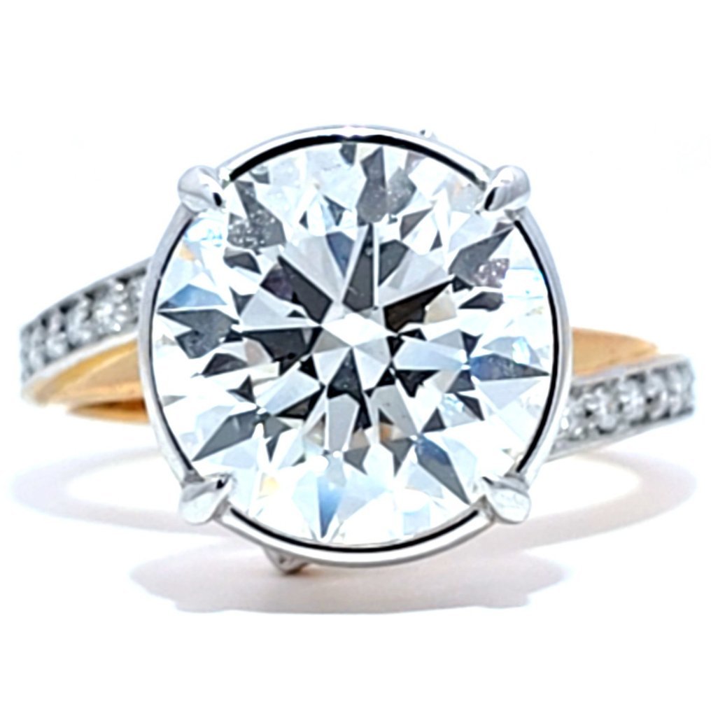 Ring - 14 kt. Yellow gold - 5.28ct. tw. Diamond (Lab-grown) - Diamond - EVS1,Engagement Ring