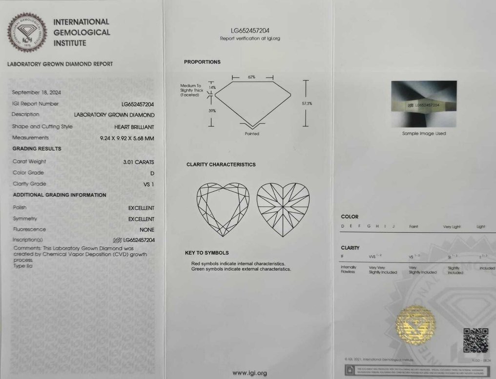 Ring Platinum - 3.26ct. tw. Diamond (Lab-grown) - Diamond - D,VS1