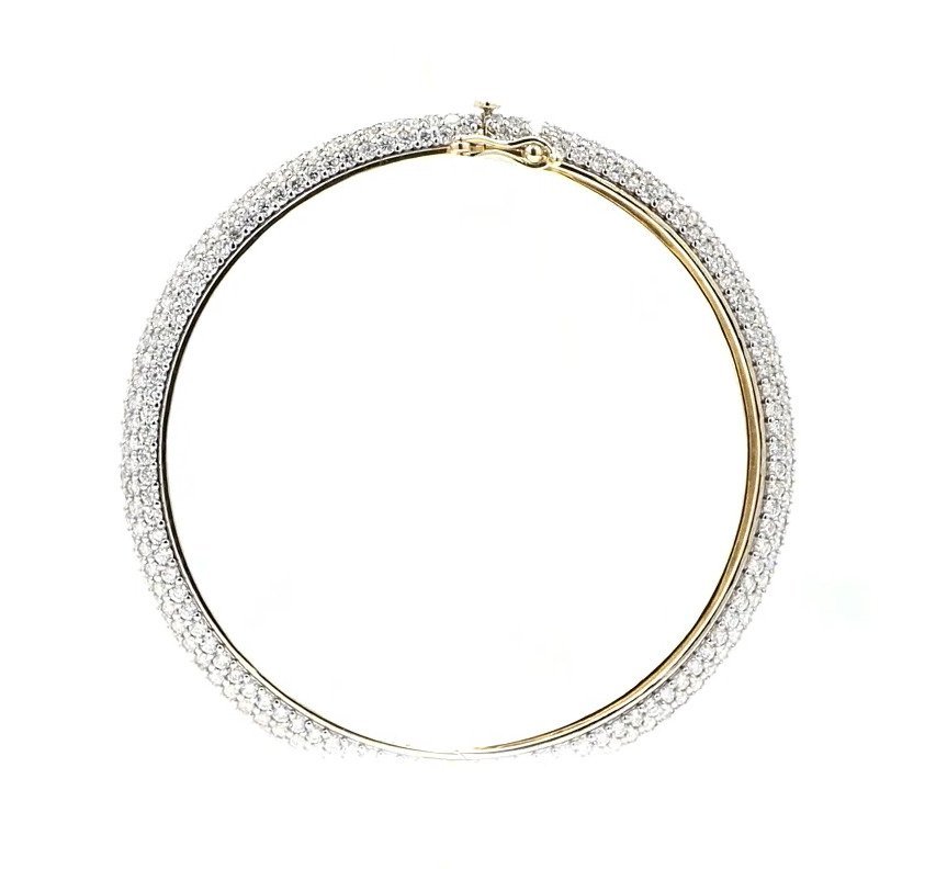 Bangle - 14 kt. Yellow gold - 10.93ct. tw. Diamond (Lab-grown)
