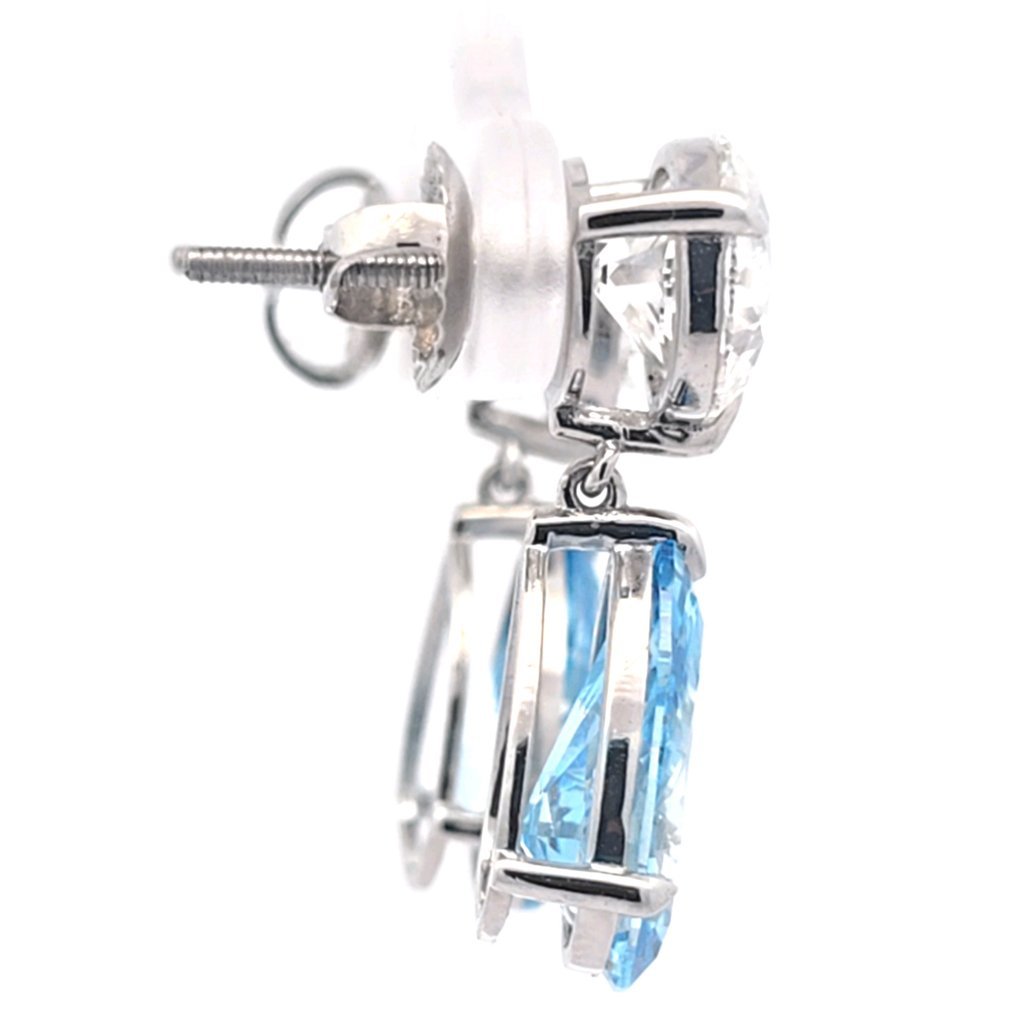Earrings Platinum - 10.20ct. tw. Blue Diamond (Fancy coloured lab-grown diamond) - Diamond
