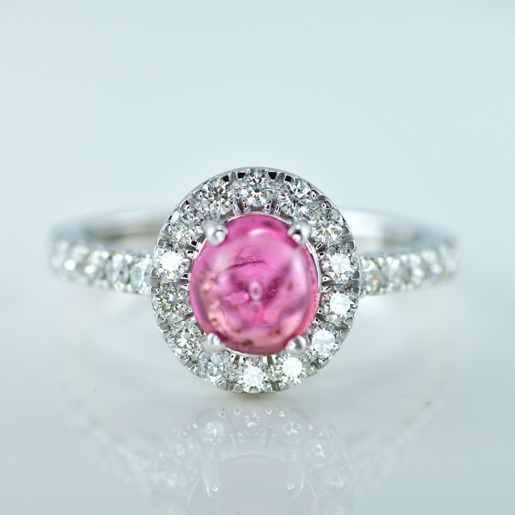 Ring - 14 kt. White gold - 2.23ct. tw. Spinel - Diamond - Burma Spinel Ring