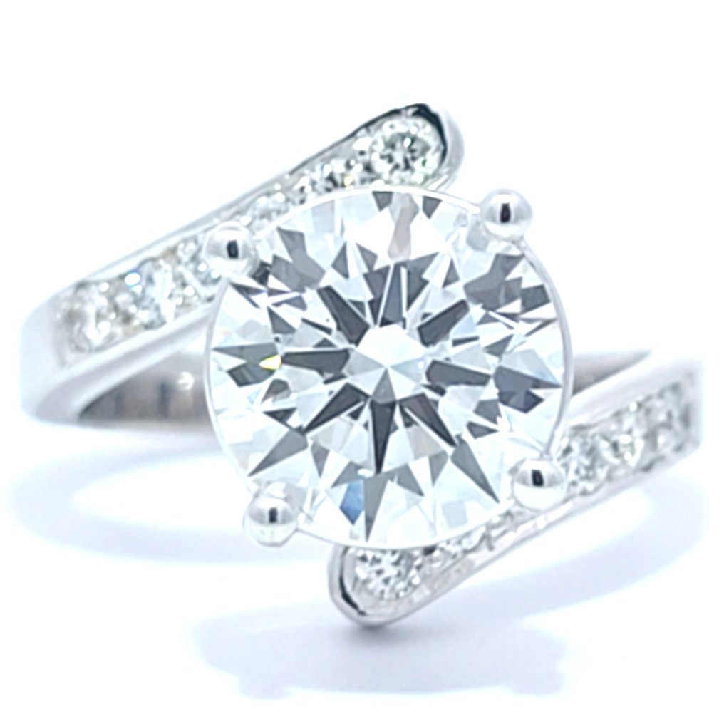 Ring - 14 kt. White gold - 3.49ct. tw. Diamond (Lab-grown) - Diamond