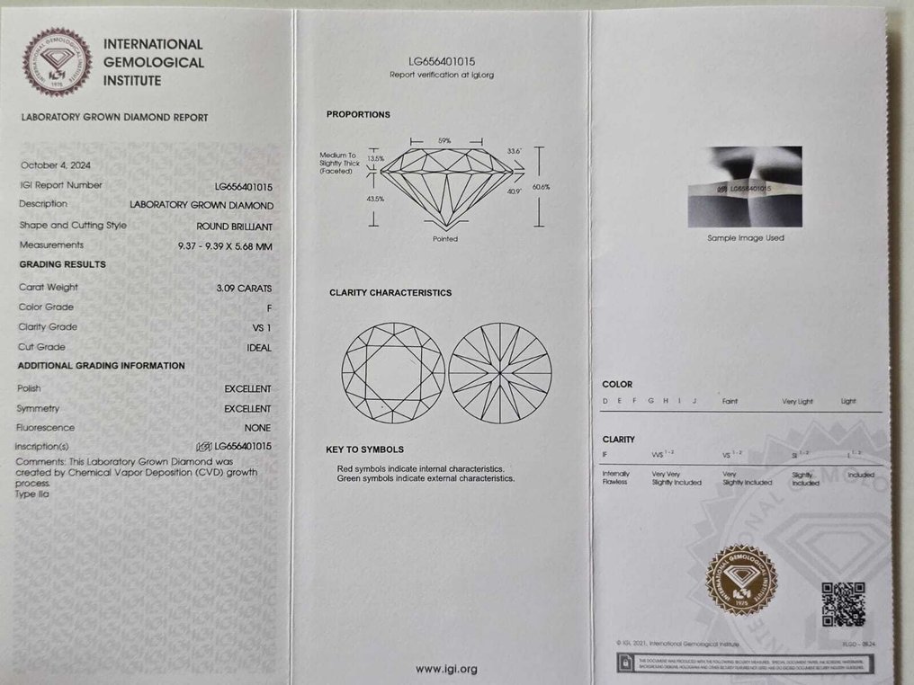 Ring - 14 kt. White gold - 3.49ct. tw. Diamond (Lab-grown) - Diamond