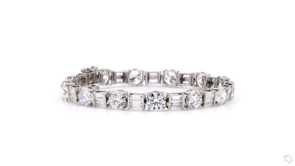 Bracelet Platinum - 21.36ct. tw. Diamond (Lab-grown) - Each Round Above 1 Ct